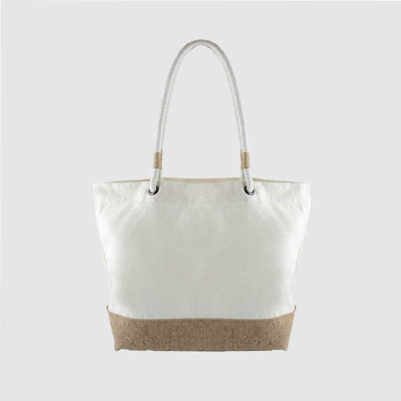 Custom canvas beach bag with rope handles