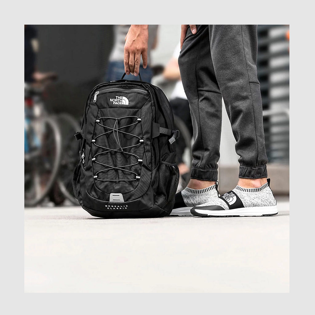 Custom North Face Rucksack with two strong handles, made of polyester