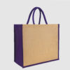 Custom pop jute tote bag with cotton webbed handles