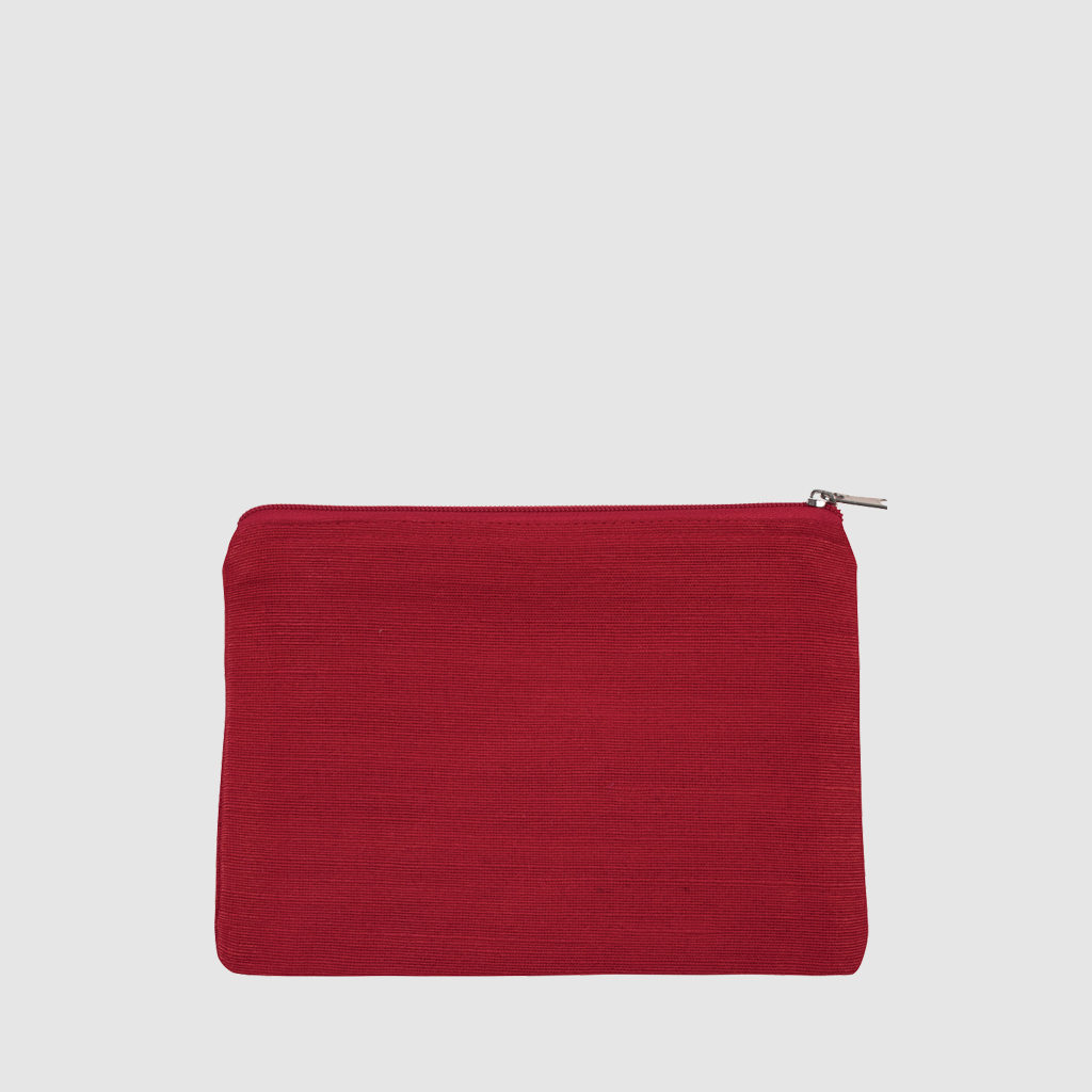 Custom colourful zip pouch, made from cotton and jute with