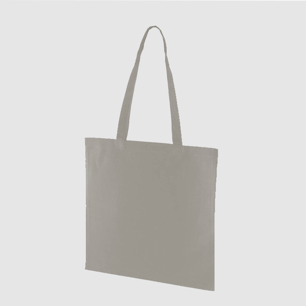 Custom midweight tote, black with long handles, lightweight, made from cotton canvas