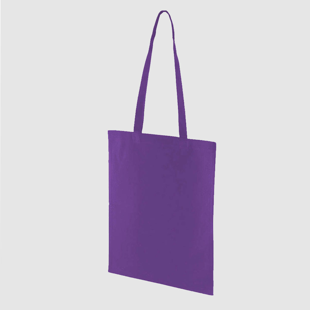 Custom midweight tote, black with long handles, lightweight, made from cotton canvas
