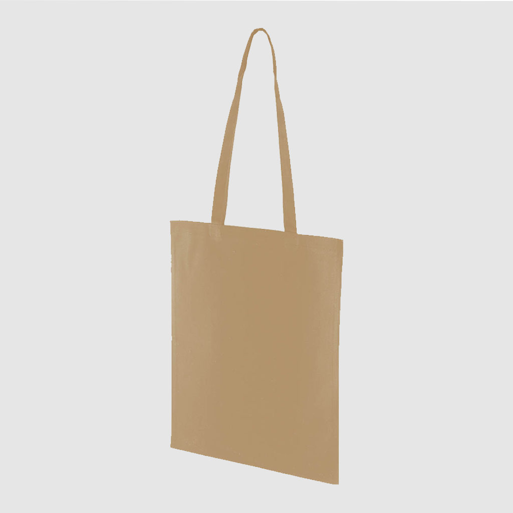 Custom midweight tote, black with long handles, lightweight, made from cotton canvas