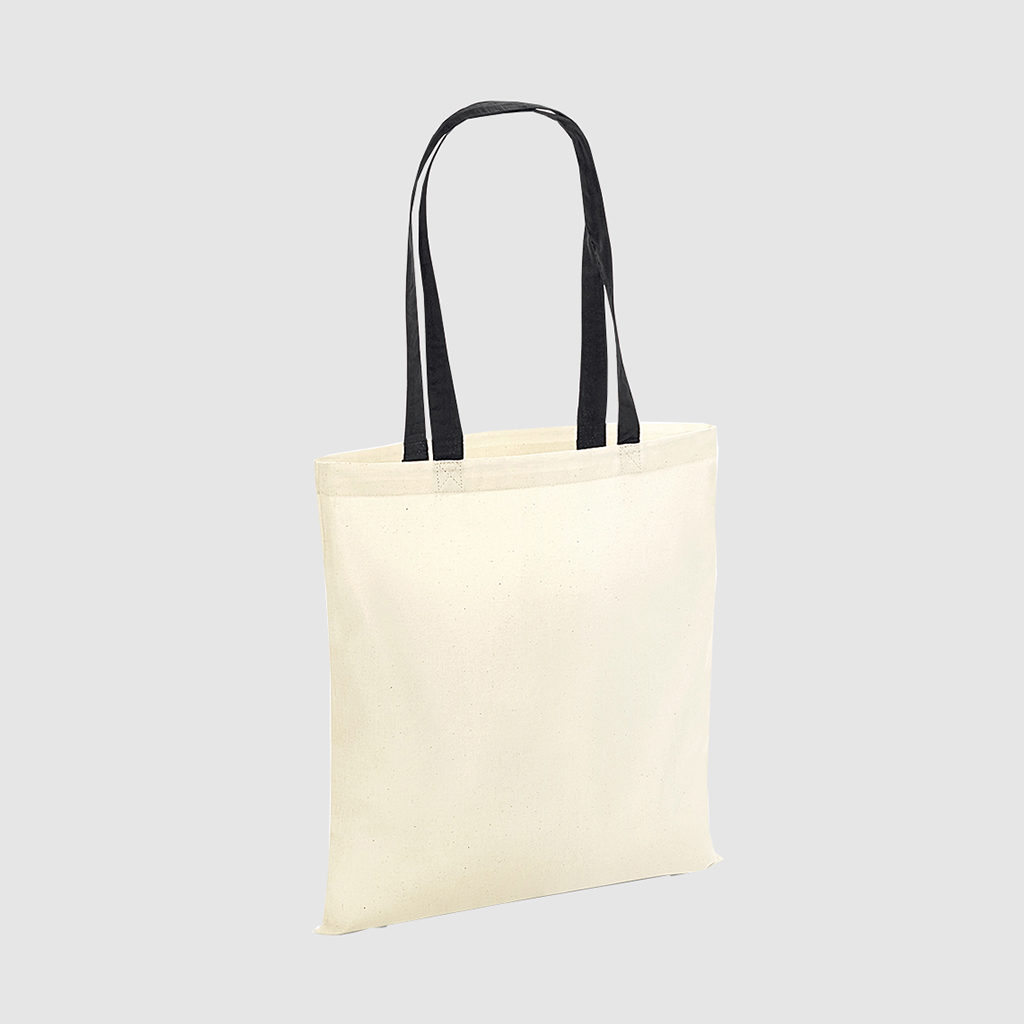 Custom lightweight tote bag with contrasting handles, lightweight bag