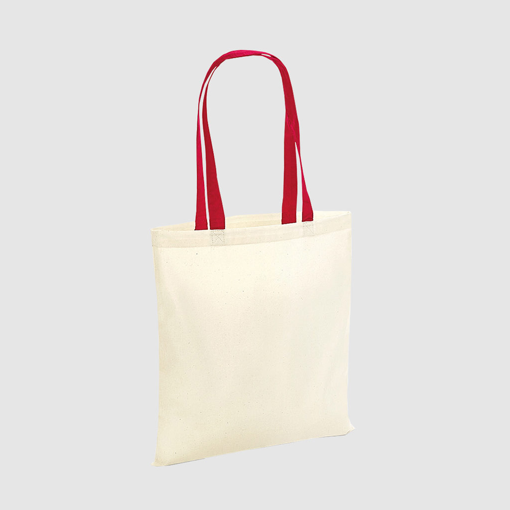 Custom lightweight tote bag with contrasting handles, lightweight bag