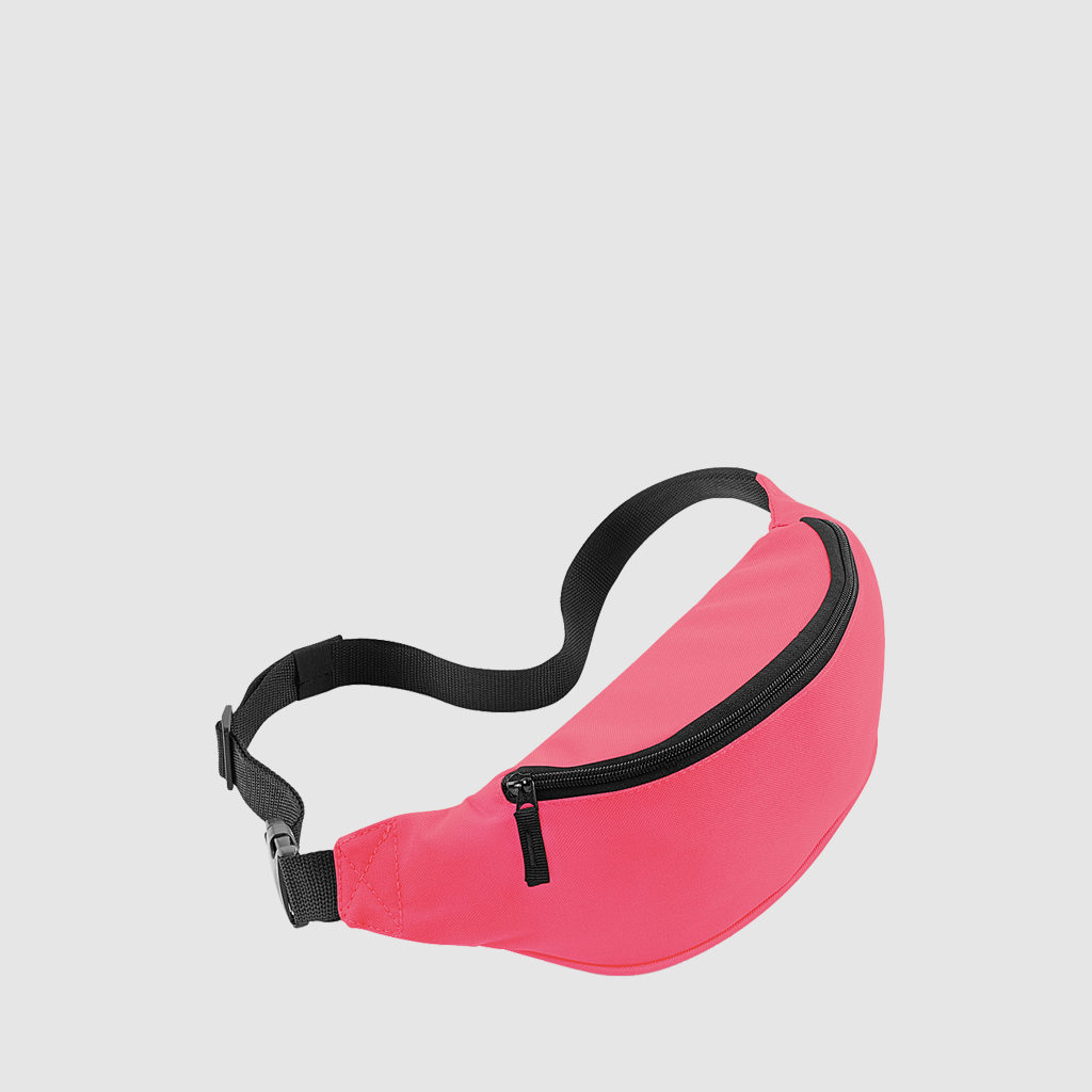 Custom classic bum bag with an adjustable waist strap, a back pocket and front pocket