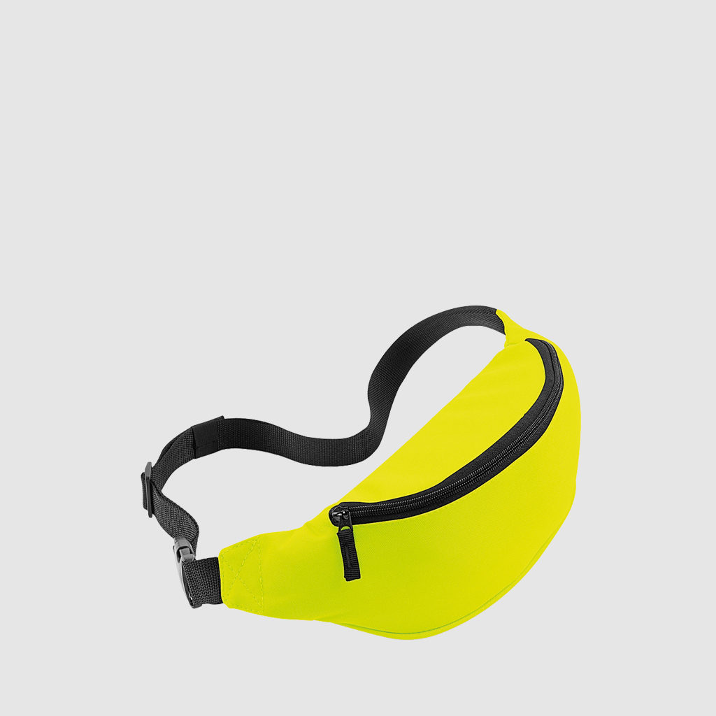 Custom classic bum bag with an adjustable waist strap, a back pocket and front pocket