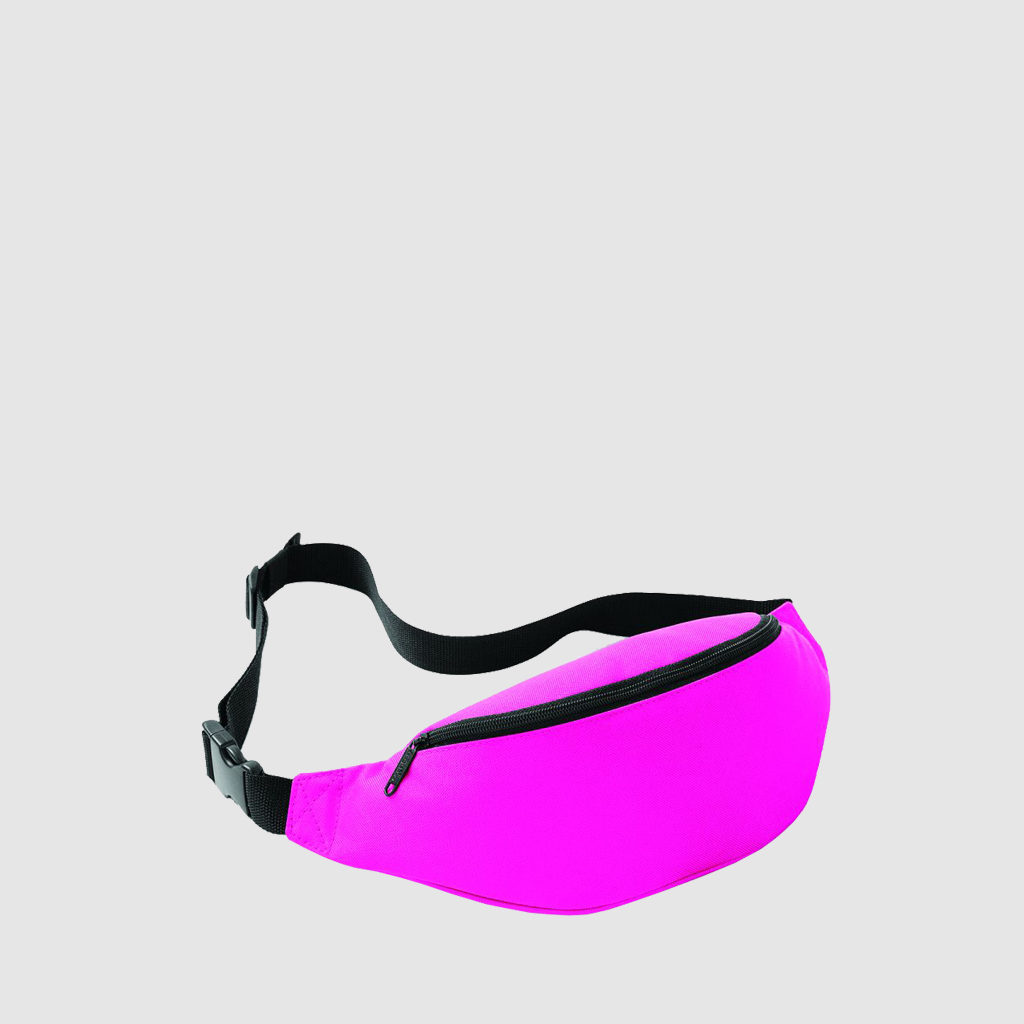 Custom classic bum bag with an adjustable waist strap, a back pocket and front pocket