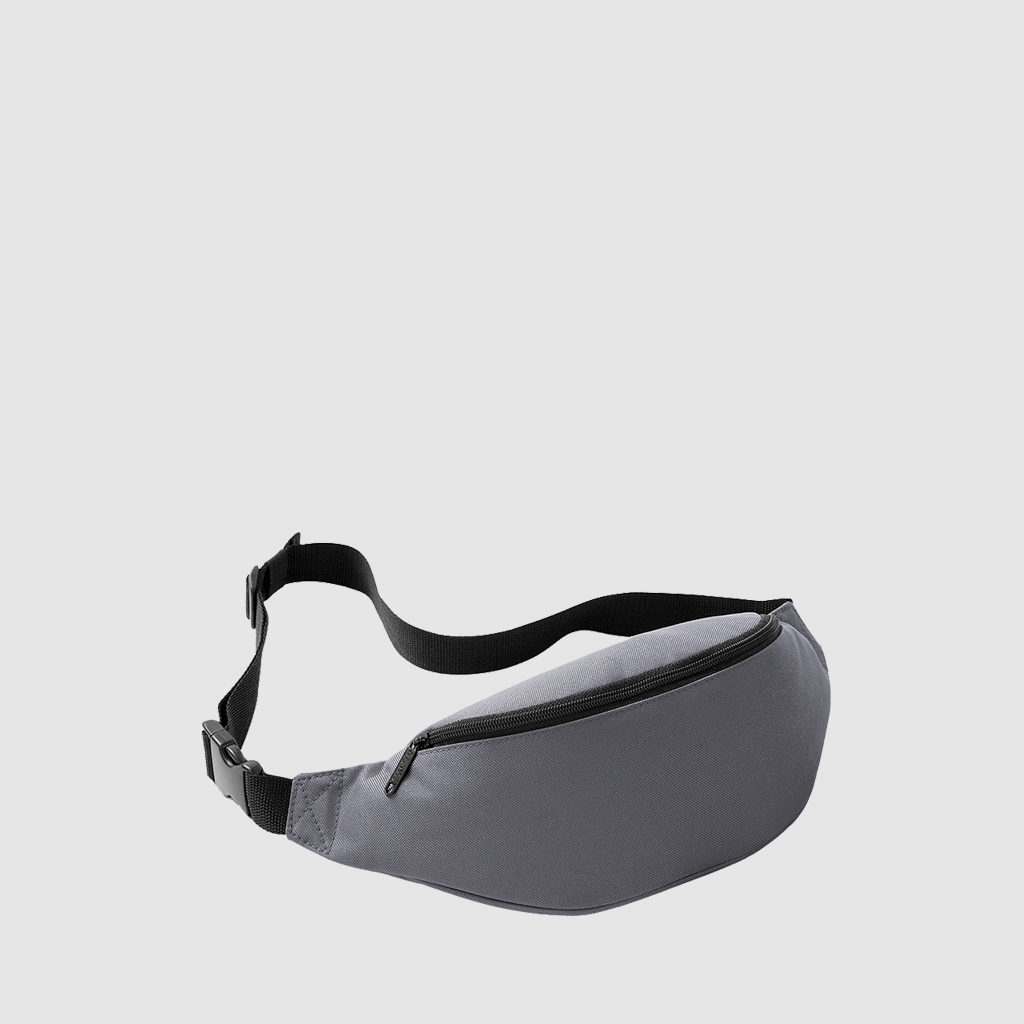 Custom classic bum bag with an adjustable waist strap, a back pocket and front pocket