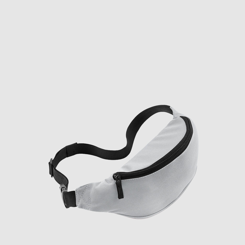 Custom classic bum bag with an adjustable waist strap, a back pocket and front pocket