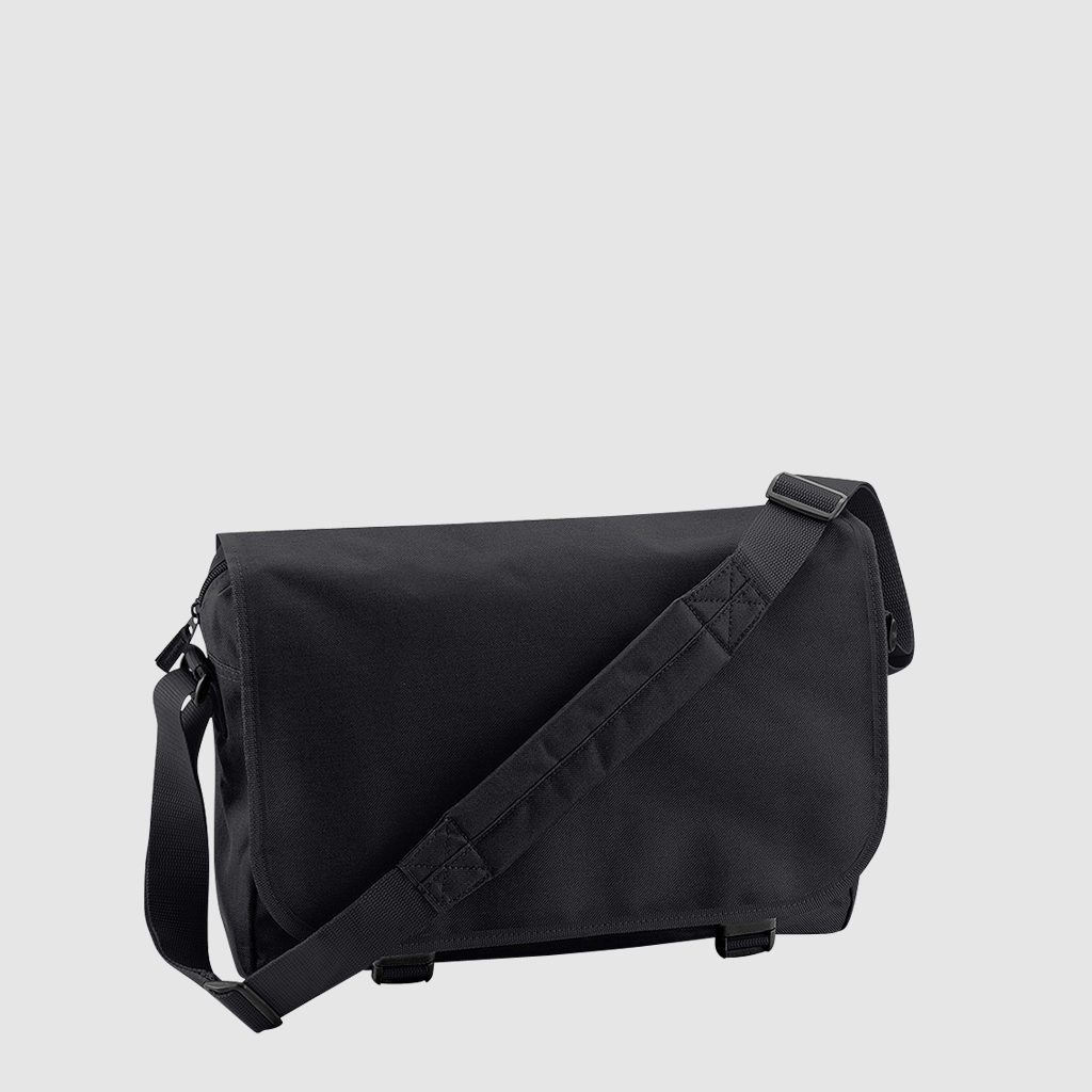 Custom messenger bag with long handles and front zip pockets