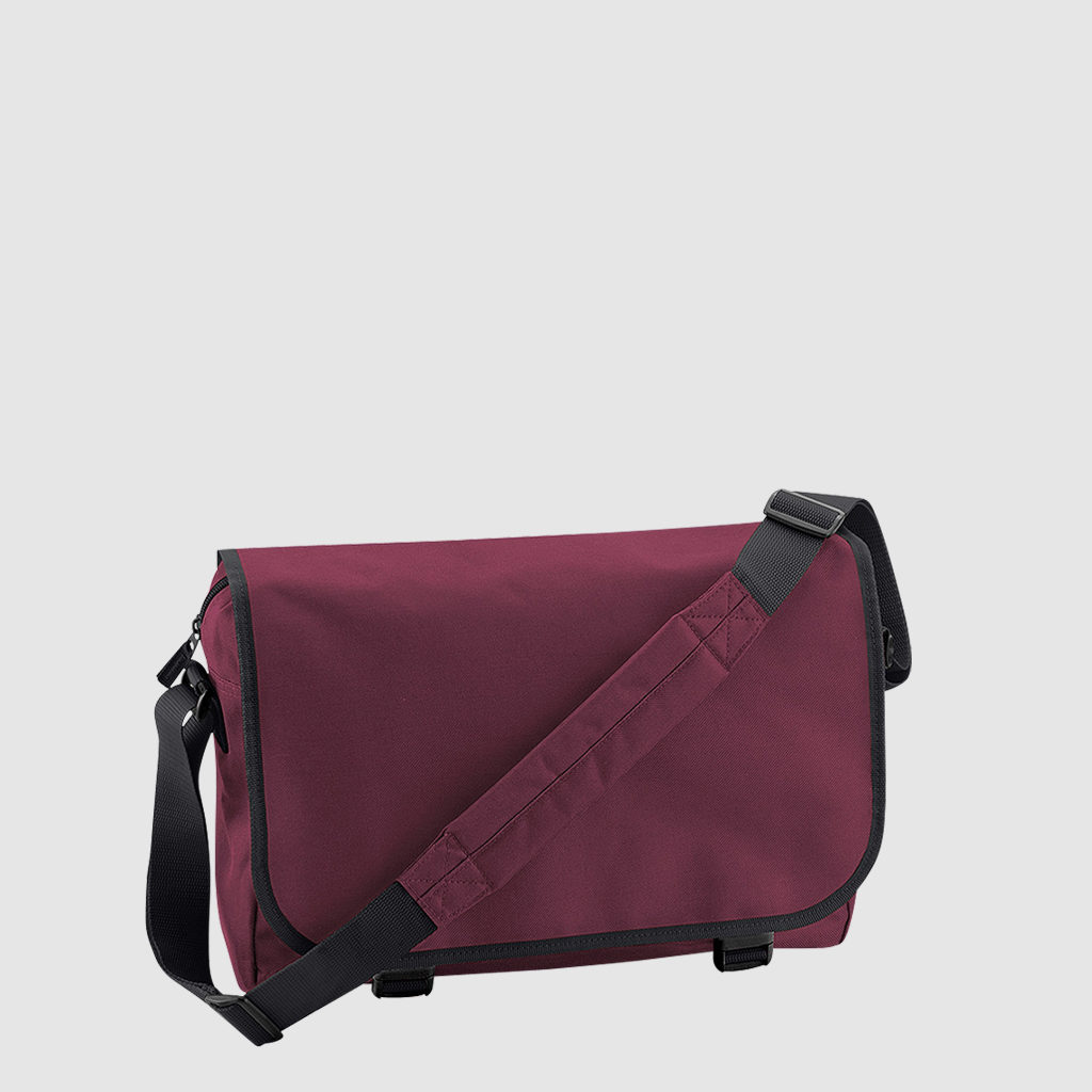 Custom messenger bag with long handles and front zip pockets