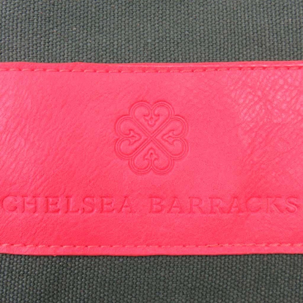 custom premium tote bag with embossed leather badge