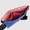 custom cross body bag with printed lining and pockets