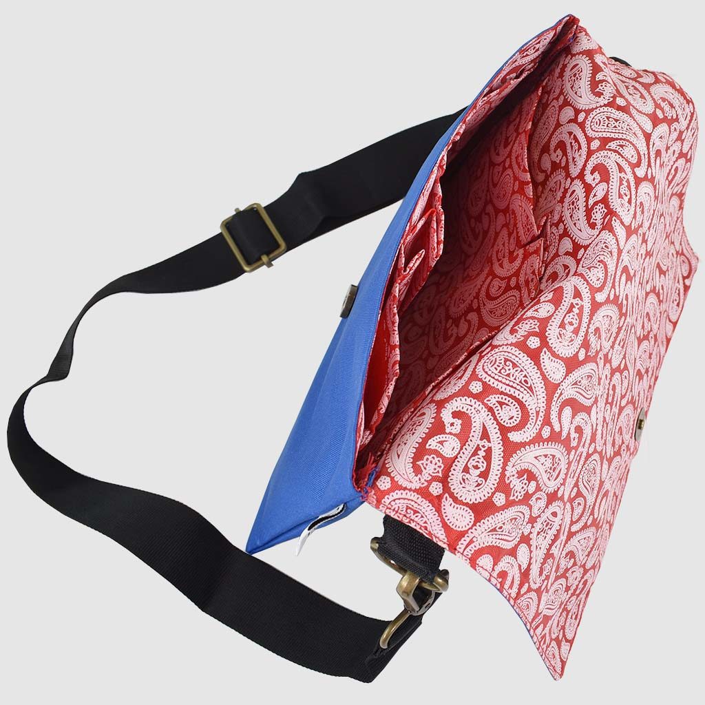 custom cross body bag with printed lining