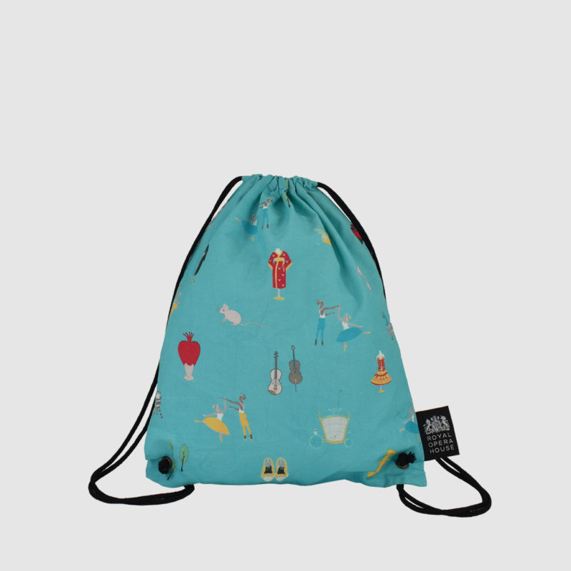 theatre merchandise drawstring bag with digital print