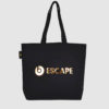 gold mirror print on bag in black