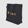 gold mirror print on bag in black