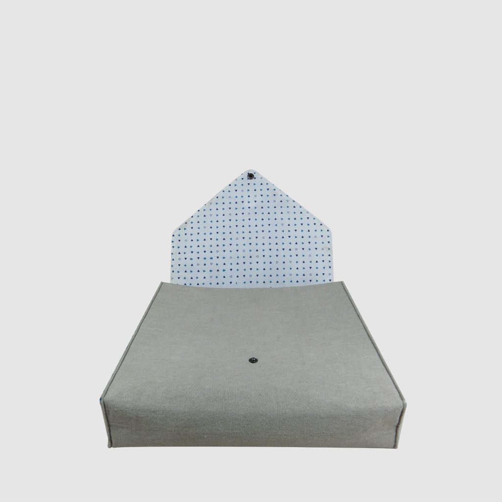 personalised home owner felt folder with printed lining