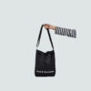black A4 sling bag with removable shoulder carry strap