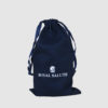 luxury packaging navy drawstring bag with grosgrain drawcord ribbon