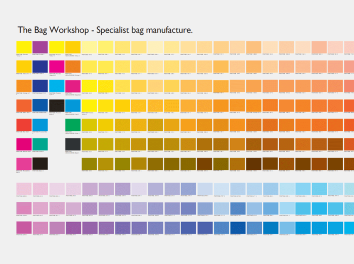 Free Pantone Colour Chart The Bag Workshop