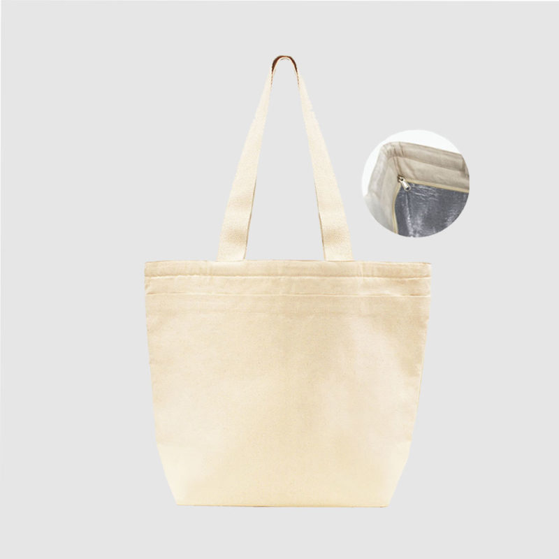 Custom canvas shopper with long handles