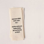 natural colour label with print for bag