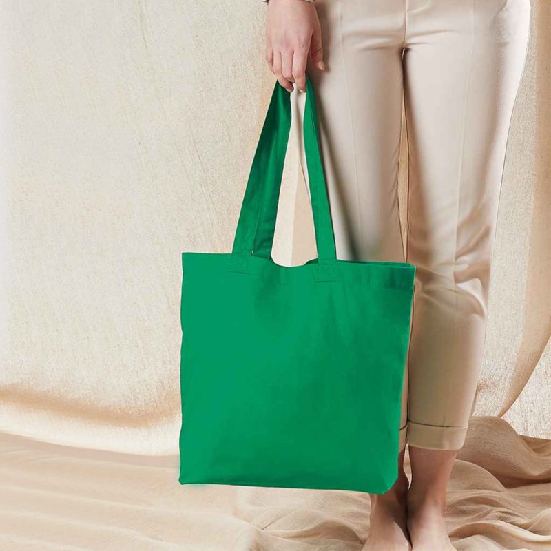 Women Holding Green Lightweight Tote Shopper Bag
