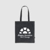 Dark Grey Tote Bag With Digital Print Artwork