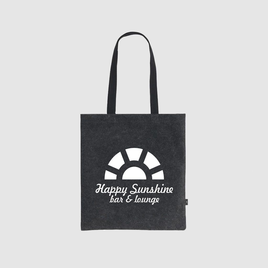 Dark Grey Tote Bag With Digital Print Artwork