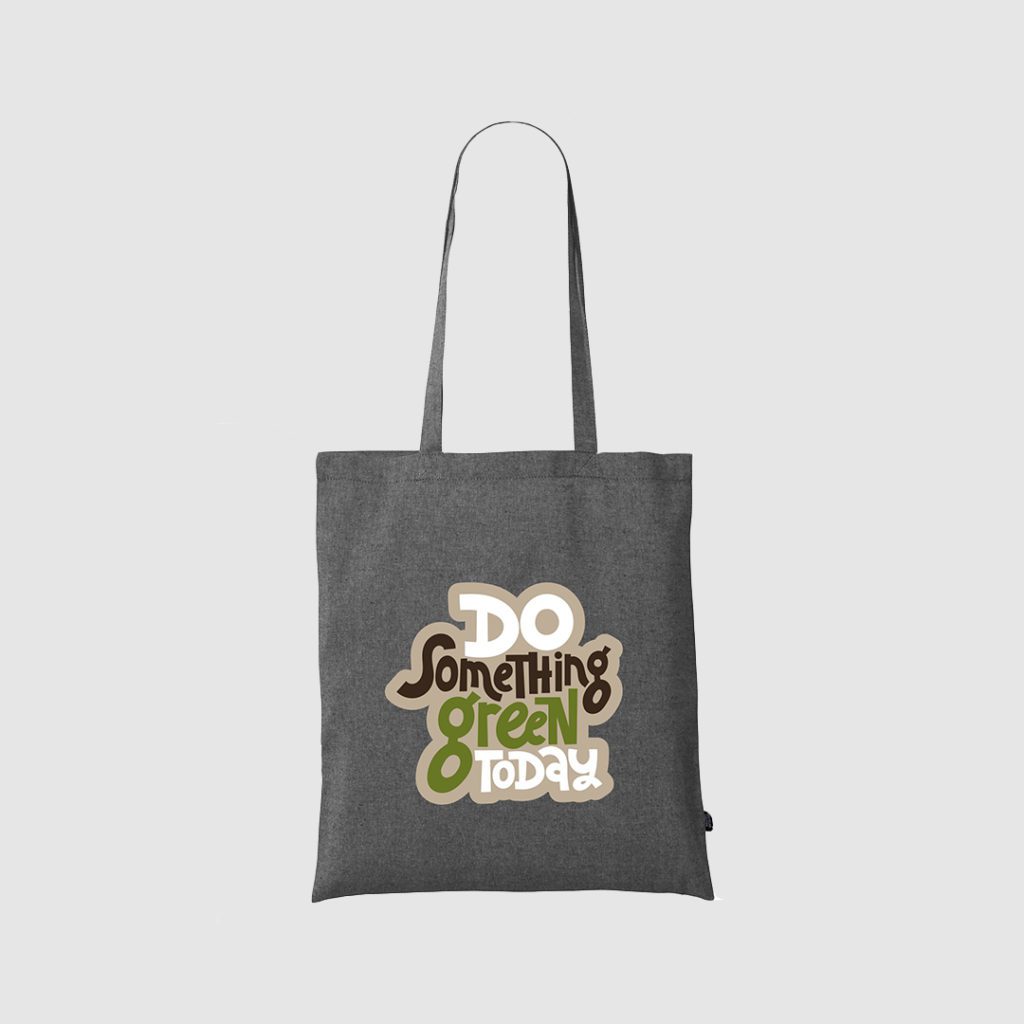 Grey Tote Bag with Digital Print Artwork