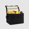 Black Cotton Thermal Cooler Bag With Zip Closure