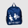 printed backpack in Pantone matched blue with white print