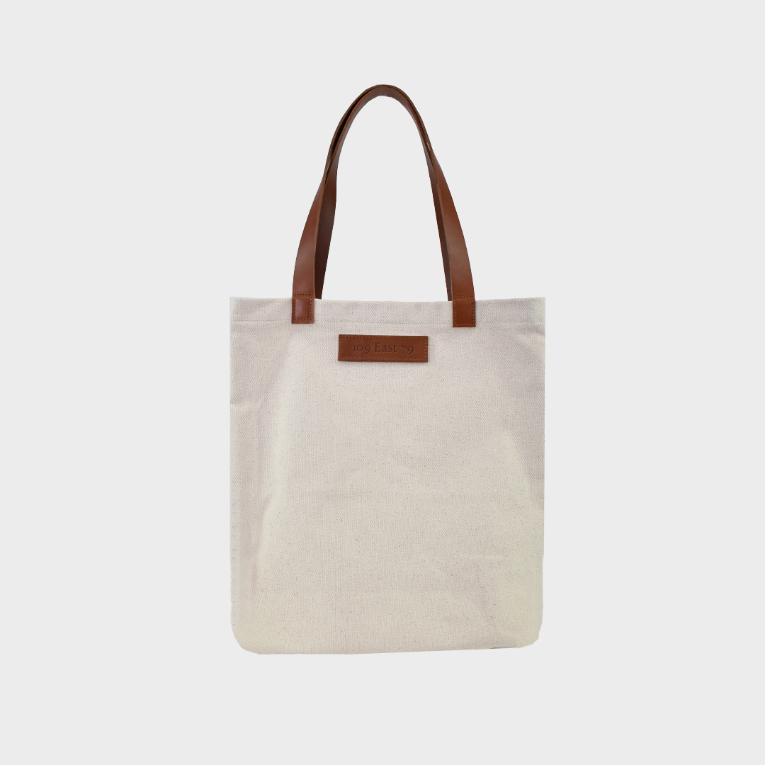 Custom Tote Bag Canvas Embossed Leather Patch 