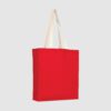 Red/ Natural 8oz Cotton Shopper Tote with Gusset