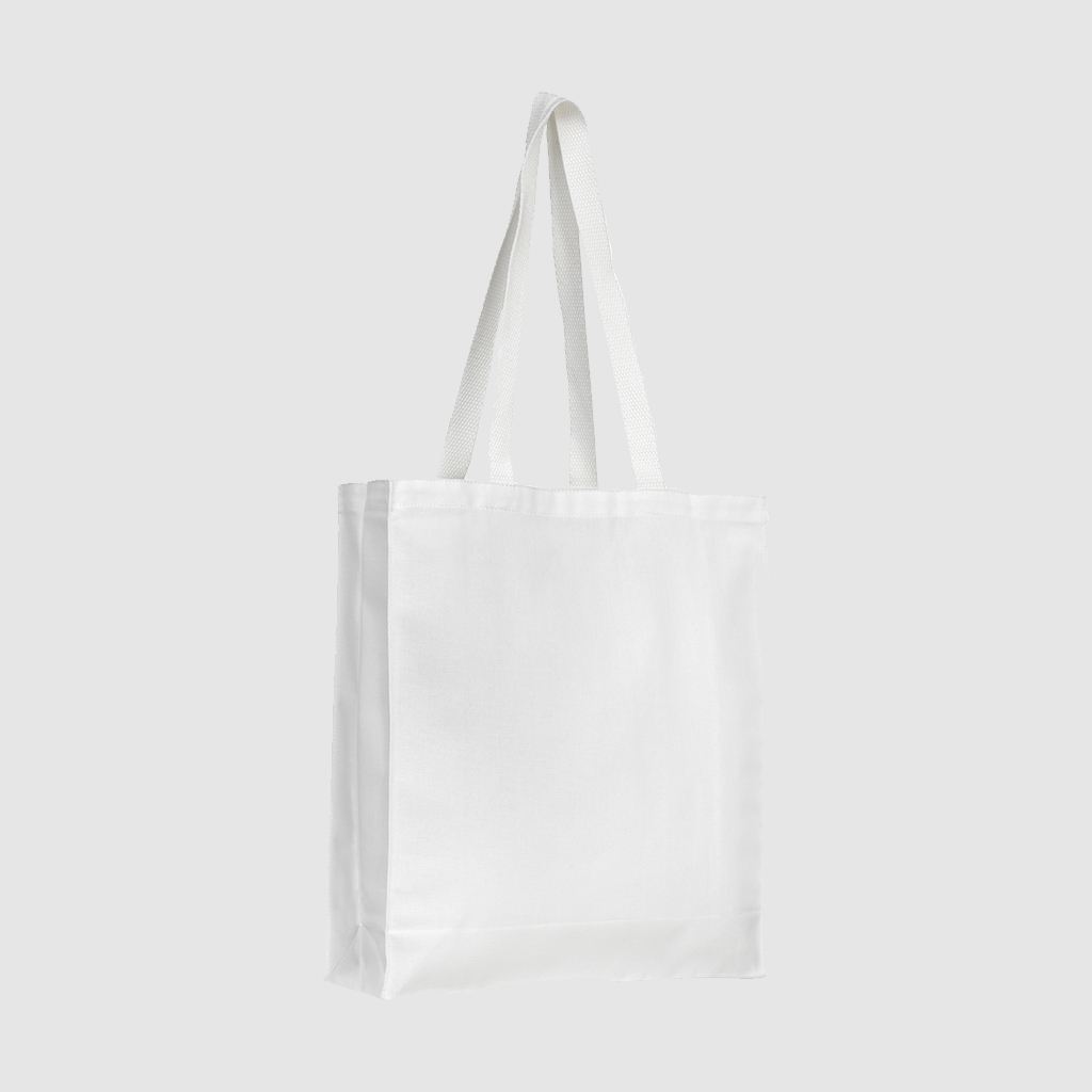 White 8oz Cotton Shopper Tote with Gusset