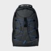 Grey/Black Backpack Front with Glow in the Dark Blue Straps Front