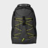 Grey/Black Backpack Front with Glow in the Dark Yellow Straps