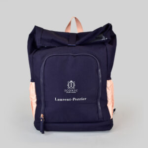 navy blue picnic bag with pink side pocket with thermal fabrics for bags