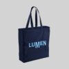 blue bag with light blue print